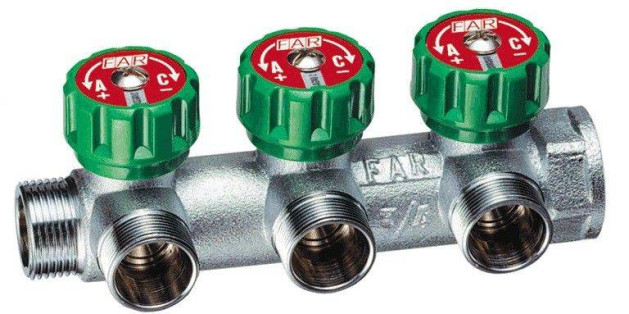 Коллектор FAR под евроконус 1” - 3/4” /  3 выхода FK 3822 134EU