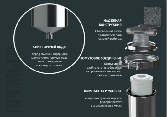 Корпус фильтра Гейзер-Премьер 10SL 1/2" 50752