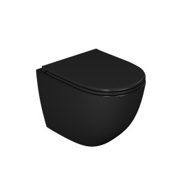 Унитаз подвесной безободковый D&amp;K Matrix DT1396025, 490*370*360мм, сиденье микролифт, черный