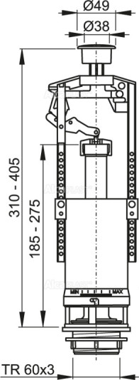 Cливной механизм с одной кнопкой AlcaPlast A2000