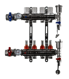 Коллекторная группа 1"-3/4", 4 хода латунный корпус TIM 