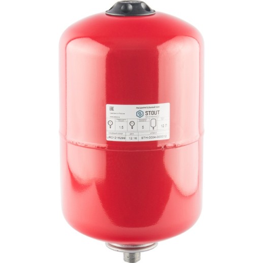 Расширительный бак на отопление STOUT 12 л. (цвет красный)  STH-0004-000012 